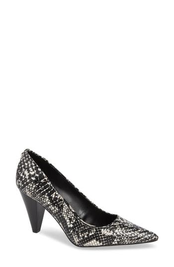 Women's Calvin Klein Icey Nappa Cone Heel Pump .5 M - Black