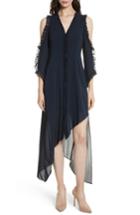 Women's Alice + Olivia Claudie Ruffle Button-down Maxi Dress - Blue