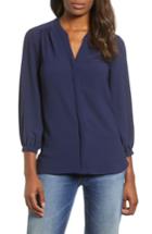 Women's Gibson Back Pleat Blouse - Blue