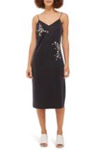 Women's Topshop Embroidered Slipdress Us (fits Like 0) - Black