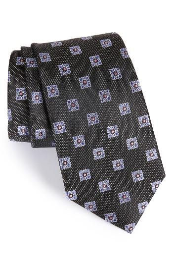 Men's Nordstrom Ornate Silk Tie, Size X-long - Black