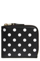 Men's Comme Des Garcons Dots Printed Leather Line Wallet - Black