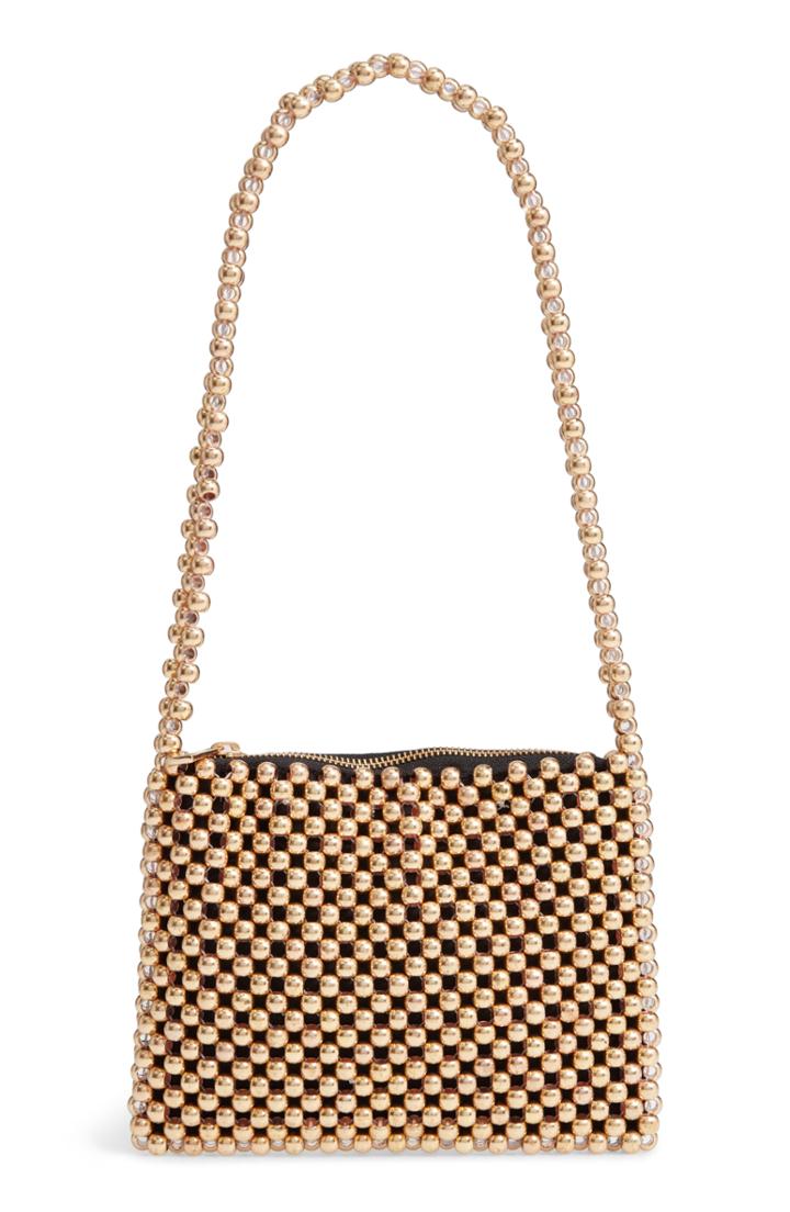 Topshop Metallic Beaded Shoulder Bag -