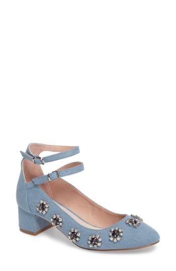 Women's Topshop Jaida Crystal Embellished Pump .5us / 38eu - Blue