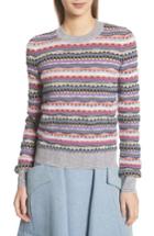 Women's Carven Knit Cotton Blend Sweater - Grey