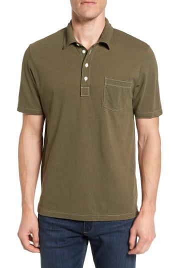 Men's Billy Reid Pique Polo, Size - Green