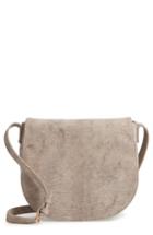 Sole Society Livvy Faux Leather Crossbody Saddle Bag - Beige