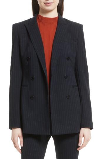 Women's Theory Pinstripe Power Blazer - Blue