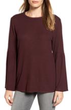 Women's Gibson Bell Sleeve Cozy Fleece Pullover - Burgundy