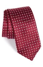 Men's Eton Geometric Silk Tie, Size - Burgundy