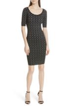 Women's Milly Laser Cut Pointelle Sheath Dress, Size - Black