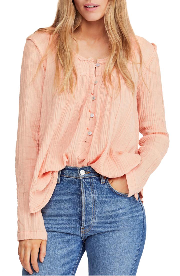 Women's Free People Sand Dune Tunic - Coral