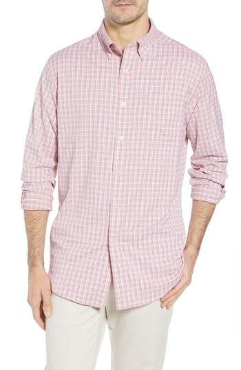 Men's Southern Tide Grand Turk Regular Fit Stretch Plaid Sport Shirt - Orange