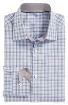 Men's Bugatchi Trim Fit Plaid Dress Shirt - Blue