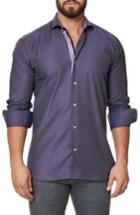 Men's Maceoo Trim Fit Print Sport Shirt (m) - Purple