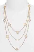 Women's Tory Burch Faux Pearl Station Necklace