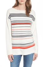 Women's Barbour Whitby Stripe Cotton Sweater Us / 14 Uk - White