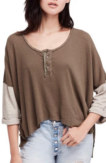 Women's Free People Star Henley Top - Green