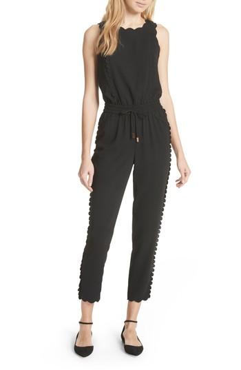 Women's Ted Baker London Scallop Trim Jumpsuit - Black