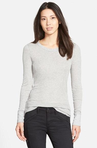 Women's Treasure & Bond Long Sleeve Rib Tee - Grey