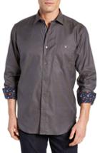 Men's Bugatchi Classic Fit Sport Shirt, Size - Brown