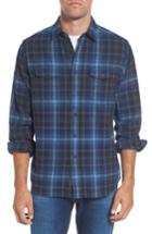 Men's Grayers Barton Modern Fit Plaid Flannel Sport Shirt, Size - Blue