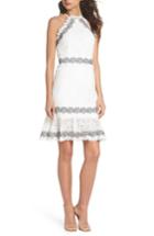 Women's Foxiedox Frances Embroidered Lace Halter Dress - White