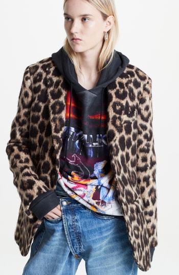 Women's R13 Leopard Jacquard Blazer - Brown