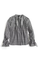 Women's J.crew Tie Sleeve Gingham Top With Pintucks