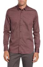 Men's Ted Baker London Camdent Slim Fit Print Sport Shirt (s) - Red