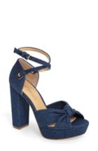 Women's Daya By Zendaya Mission Ankle Wrap Platform Pump M - Blue