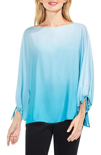 Women's Vince Camuto Echo Ombre Tie Cuff Blouse, Size - Green