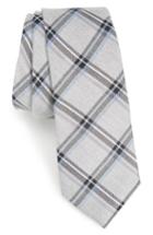 Men's Calibrate Bassett Check Skinny Silk Blend Tie, Size - Black
