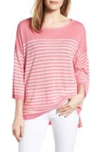 Women's Nydj Serra Stripe Sweater - Pink
