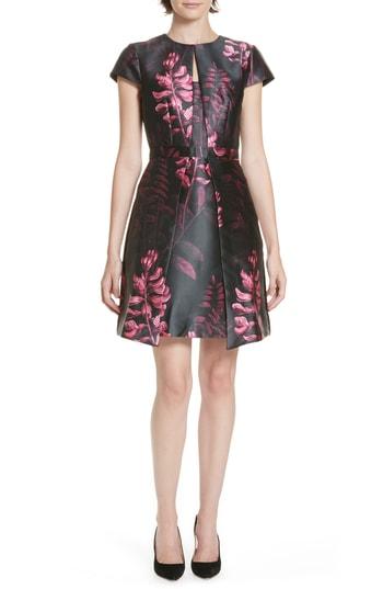 Women's Ted Baker London Jebby Splendor Jacquard Fit & Flare Dress - Black
