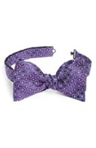 Men's Eton Geometric Silk Bow Tie, Size - Purple