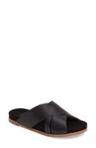 Women's Linea Paolo Lacey Slide Sandal .5 M - Black