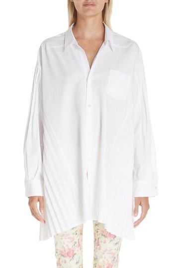 Women's Junya Watanabe Pleated Tunic Top - White