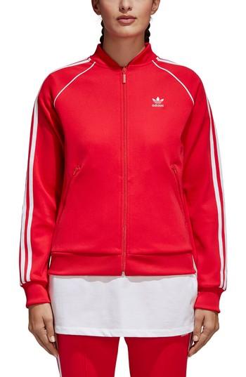 Women's Adidas Sst Track Jacket - Red