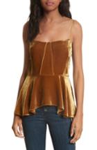 Women's Veronica Beard Sebastian Velvet Bustier Camisole - Metallic