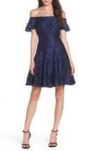 Women's Morgan & Co. Off The Shoulder Lace Dress - Blue