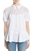 Women's Opening Ceremony Wave Peplum Sateen Top - White