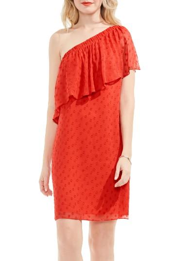 Women's Vince Camuto Dot Jacquard One-shoulder Dress