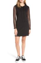 Women's One Clothing Mesh Sleeve Hoodie Dress - Black