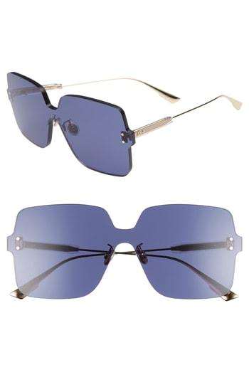 Women's Christian Dior Quake1 147mm Square Rimless Shield Sunglasses - Blue