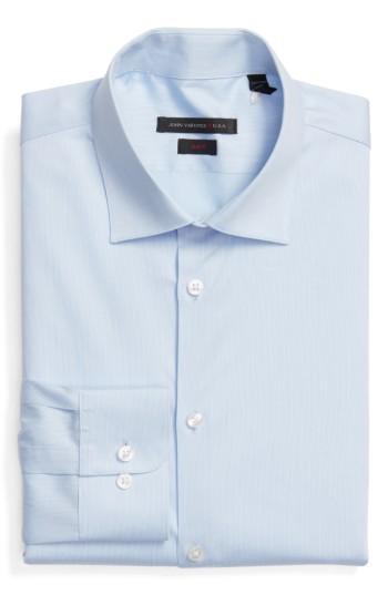 Men's John Varvatos Star Usa Slim Fit Stripe Stretch Dress Shirt .5 R - Blue