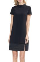 Women's Vince Caputo Trapunto Detail Mock Neck Minidress, Size - Black
