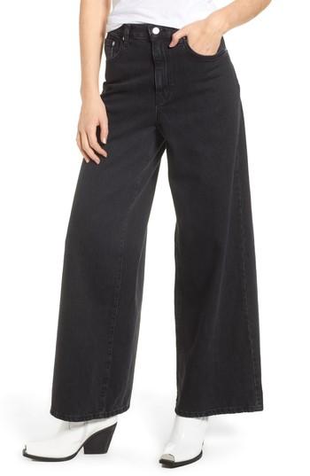 Women's Topshop Mid Denim Wide Leg Jeans W X 30l (fits Like 24w) - Blue