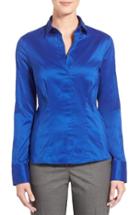 Women's Boss 'bashina' Stretch Poplin Shirt - Blue