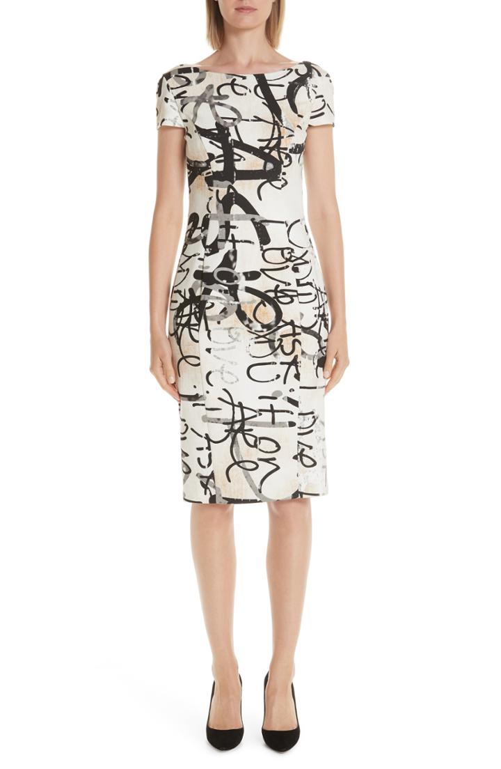 Women's Max Mara Alcali Scribble Print Sheath Dress